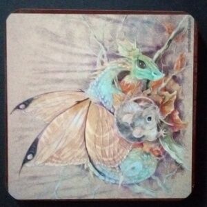 Fantasy Mini Dragon & Mouse Art Tile